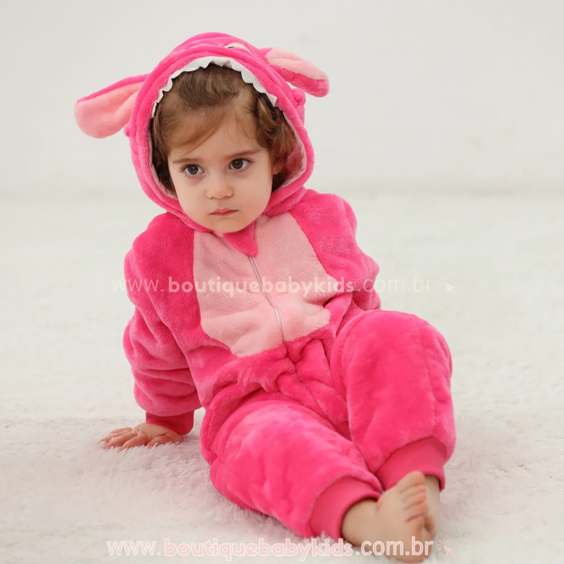 Macacão Bebê Fantasia Stitch Angel Rosa - Boutique Baby Kids