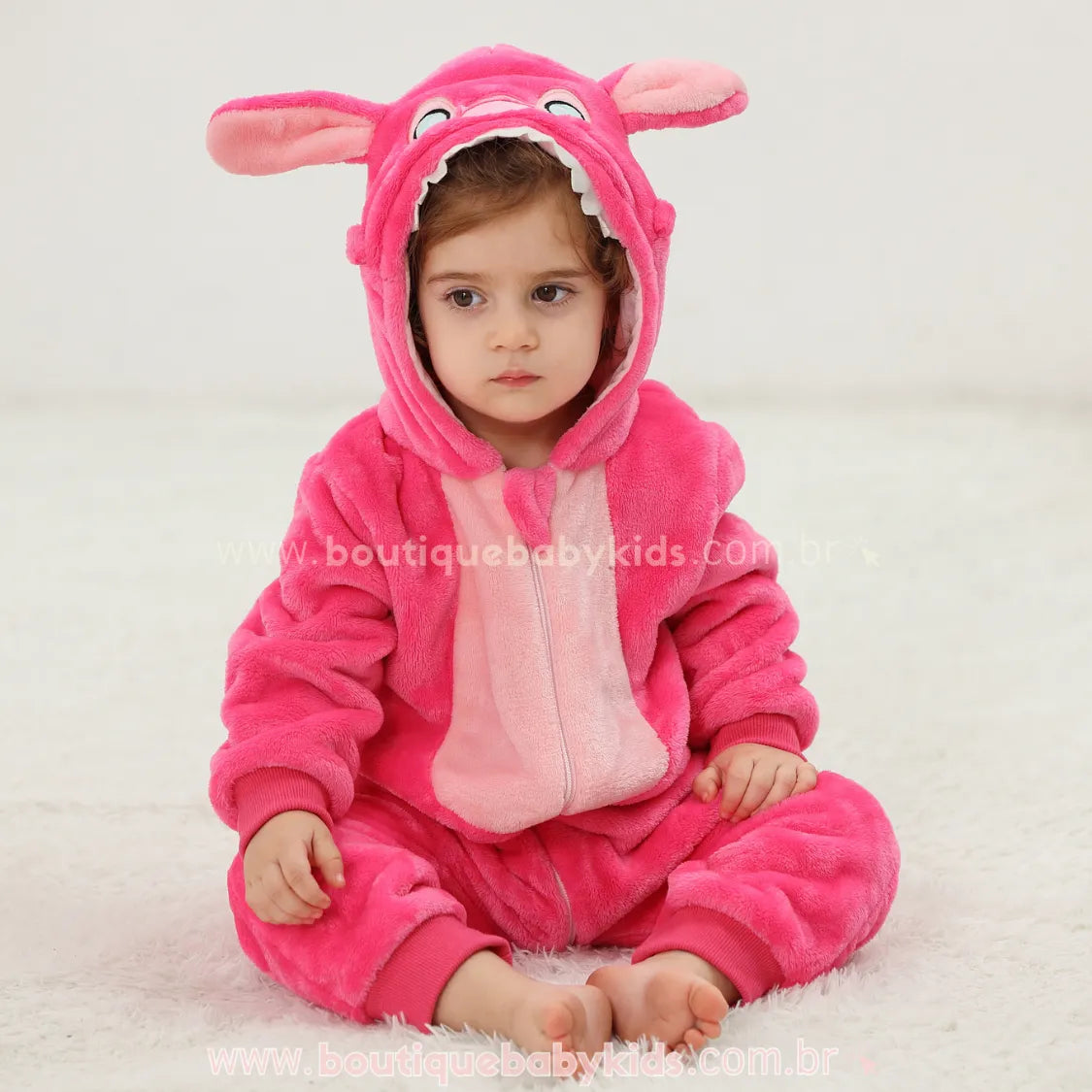 Macacão Bebê Fantasia Stitch Angel Rosa - Boutique Baby Kids