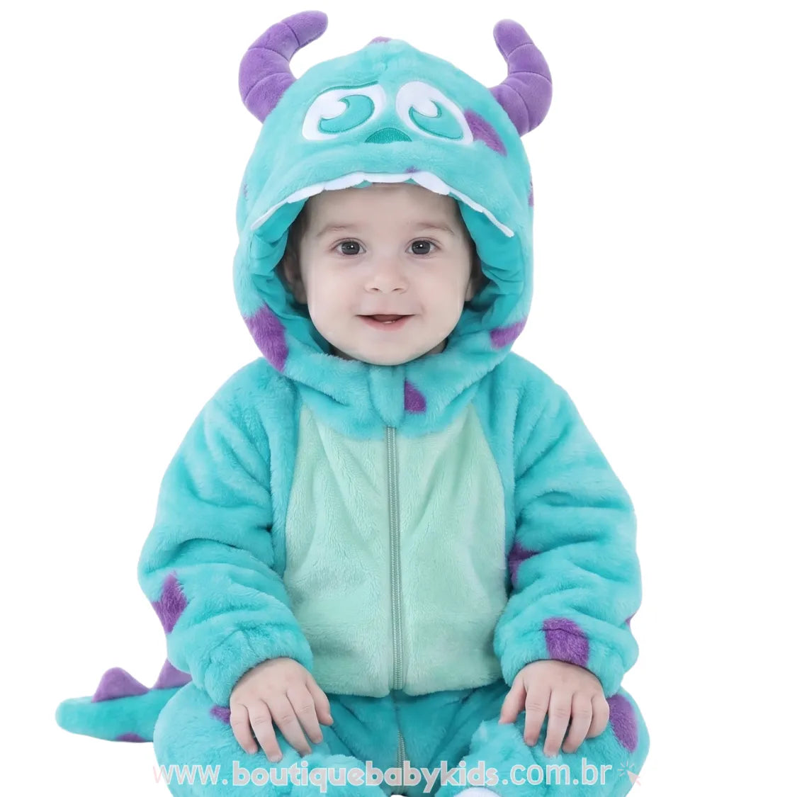 Macacão Bebê Fantasia Sulley Monstros S.A Azul - Boutique Baby Kids