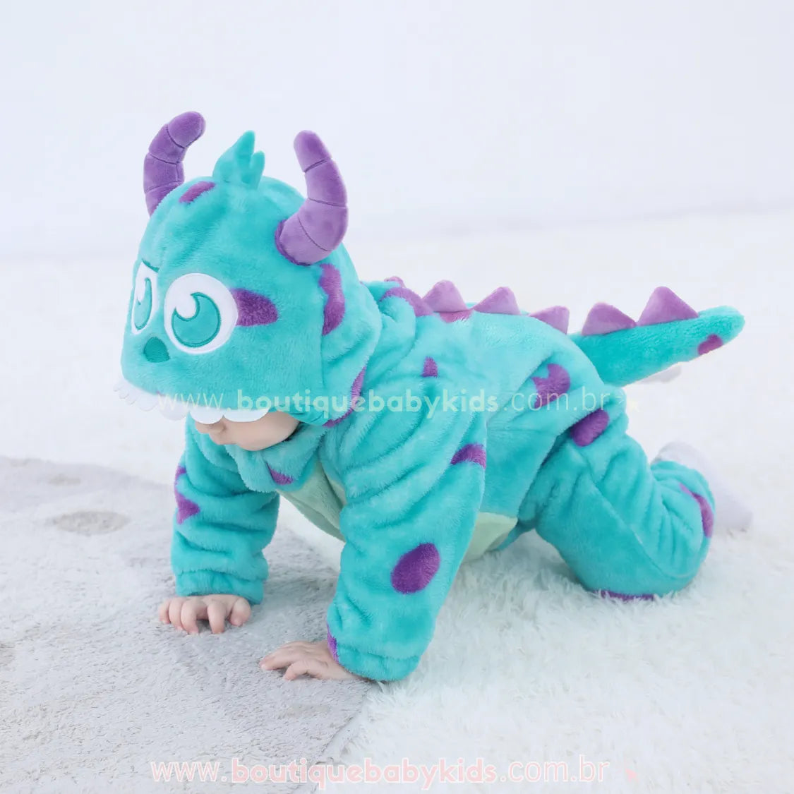 Macacão Bebê Fantasia Sulley Monstros S.A Azul - Boutique Baby Kids