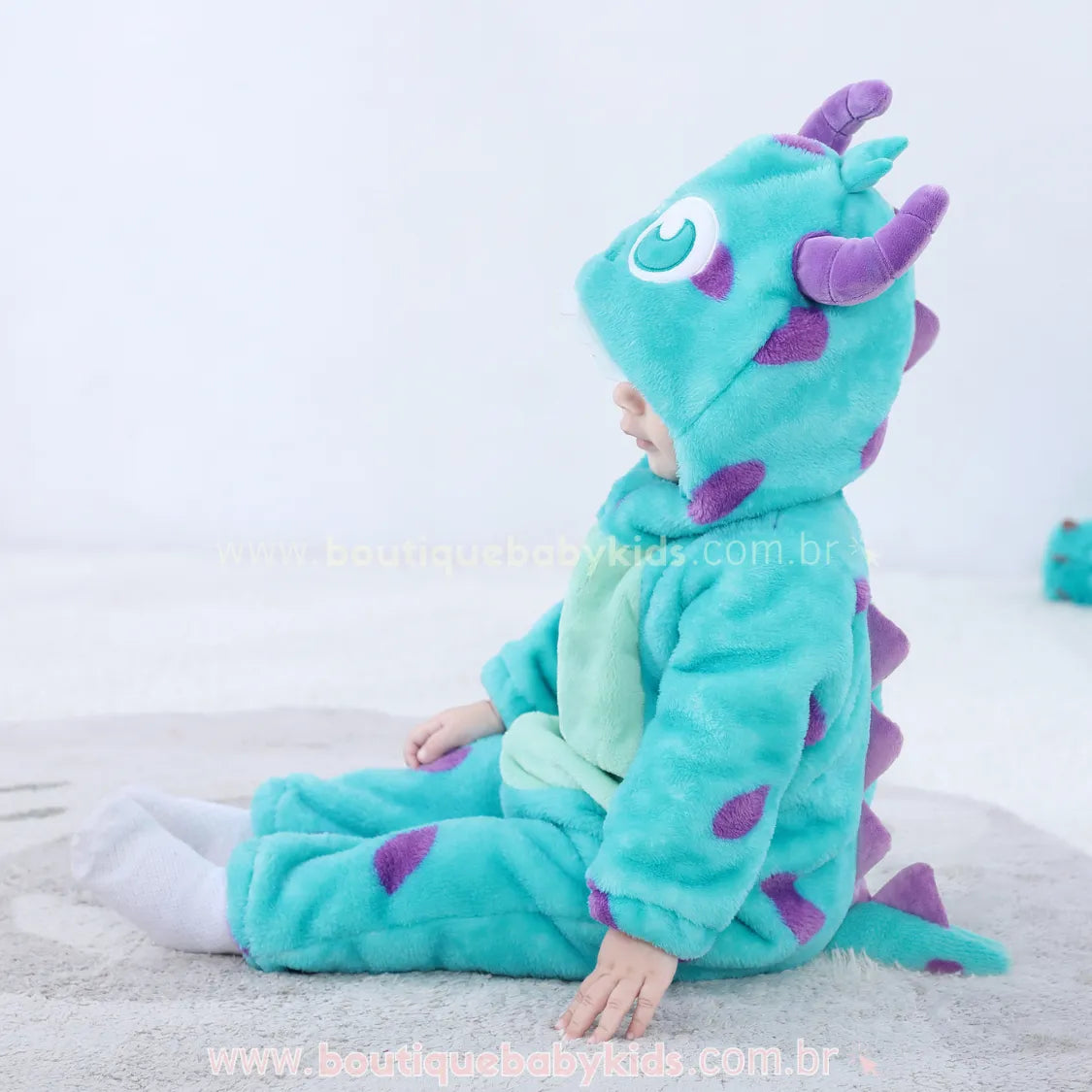Macacão Bebê Fantasia Sulley Monstros S.A Azul - Boutique Baby Kids