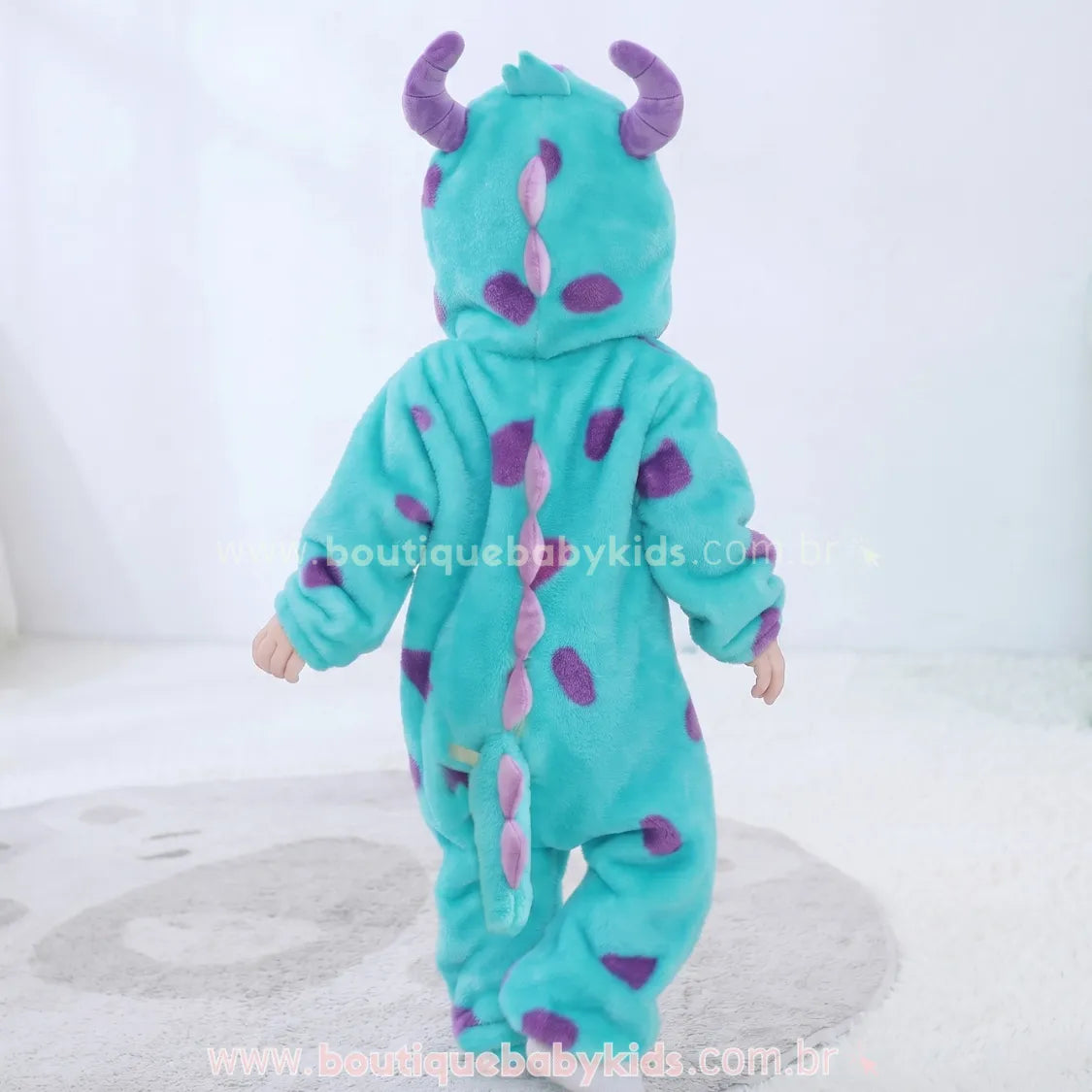 Macacão Bebê Fantasia Sulley Monstros S.A Azul - Boutique Baby Kids