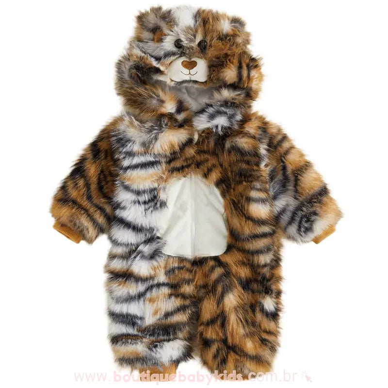 Macacão Bebê Fantasia Bichinho Tigrezinho Felpudo de Luxo - Boutique Baby Kids
