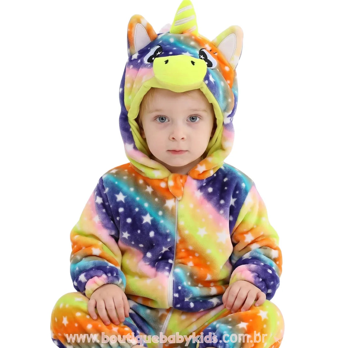 Macacão Bebê Fantasia  Bichinho Unicórnio Colorido - Boutique Baby Kids