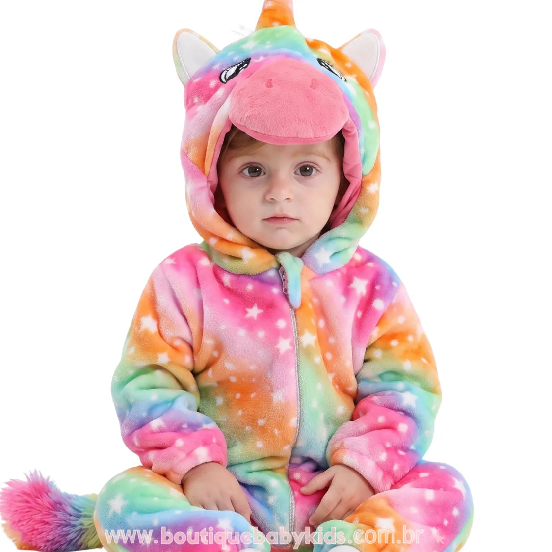 Macacão Bebê Fantasia Unicórnio Colorido - Boutique Baby Kids