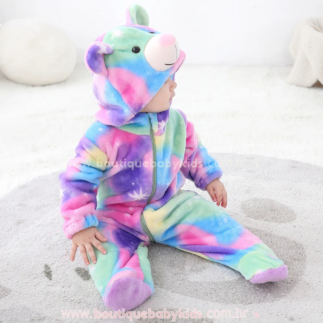 Macacão Bebê Fantasia Bichinho Ursinha Multicor - Boutique Baby Kids