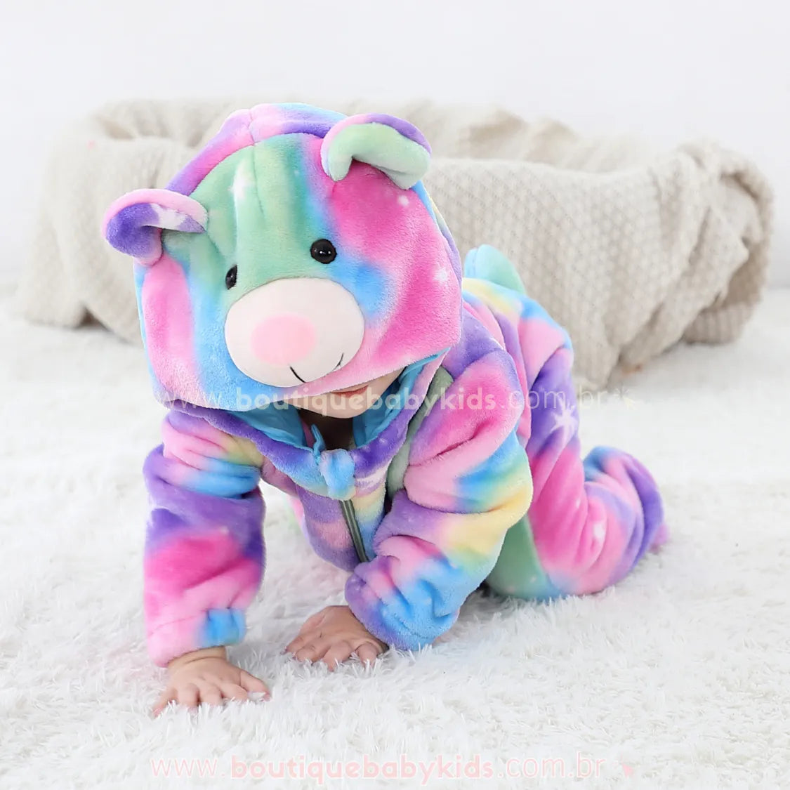 Macacão Bebê Fantasia Bichinho Ursinha Multicor - Boutique Baby Kids
