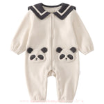 Macacão Bebê Fleece Fofura Ursinho Panda com Gola Marinheiro - Boutique Baby Kids