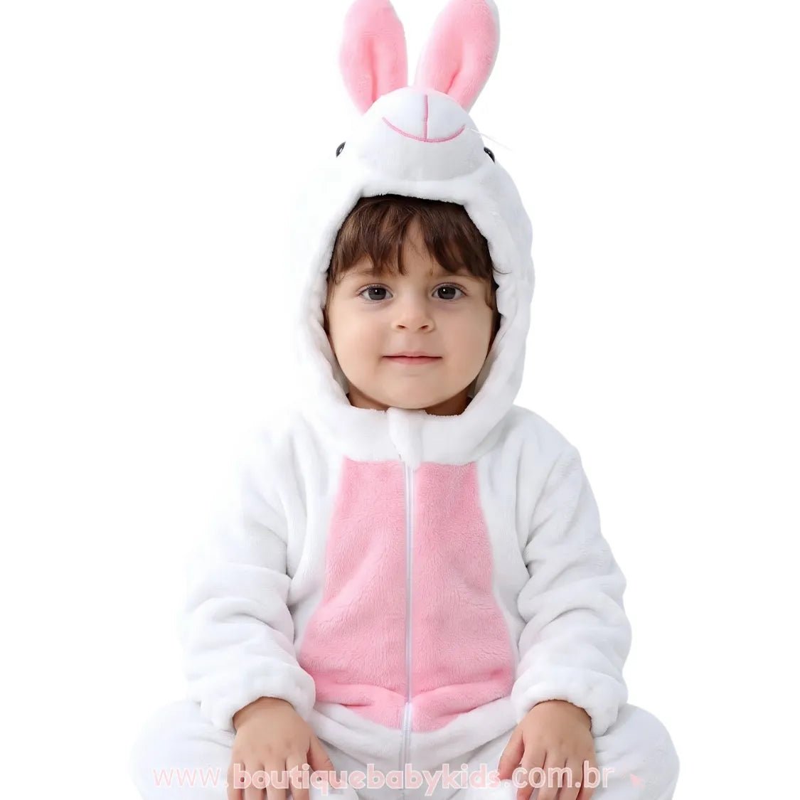 Macacão Bebê Fantasia Coelhinho Branco - Boutique Baby Kids 