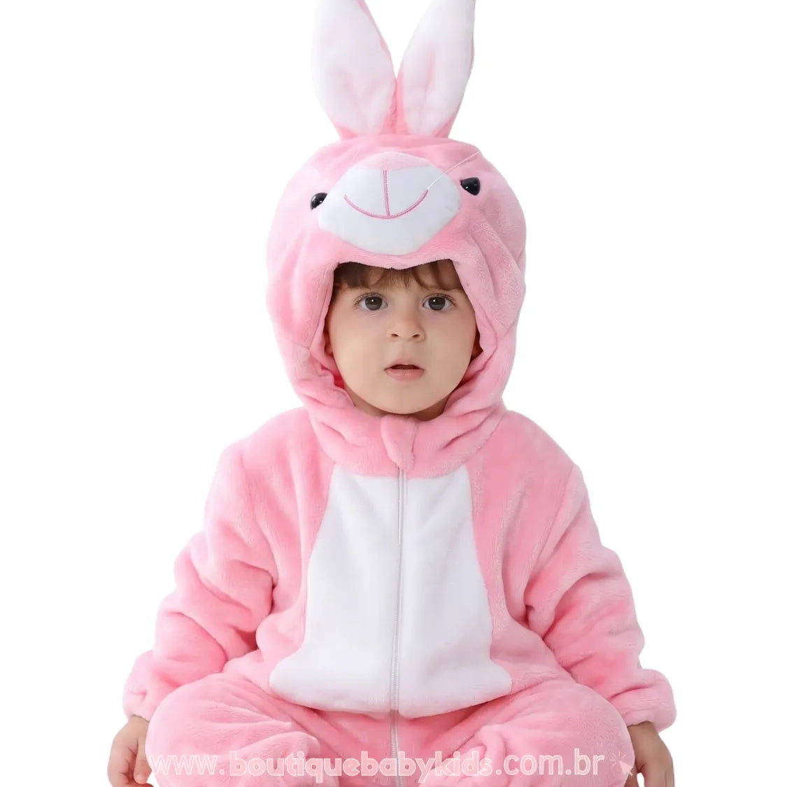 Macacão Bebê Fantasia Coelhinha Rosa - Boutique Baby Kids 