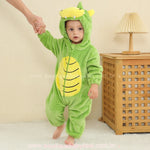 Macacão Bebê Fantasia de Bichinho Dinossauro Verde - Boutique Baby Kids