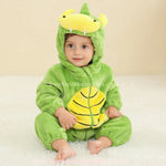 Macacão Bebê Fantasia de Bichinho Dinossauro Verde - Boutique Baby Kids