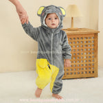 Macacão Bebê Fantasia Bichinho Elefantinho Cinza - Boutique Baby Kids