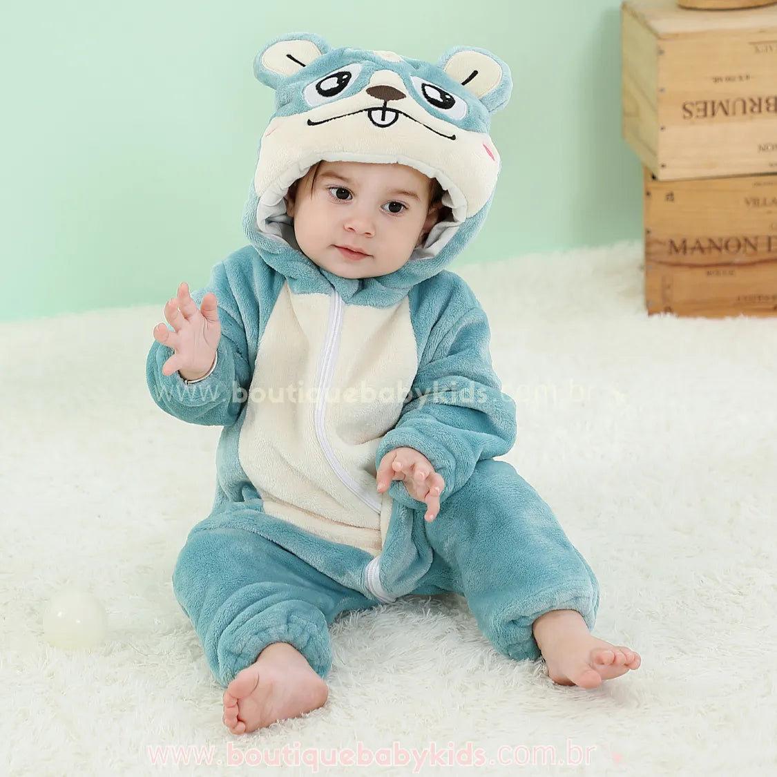 Macacão Bebê Inverno Fantasia Hamster Mesversário - Frete Grátis - Boutique Baby Kids