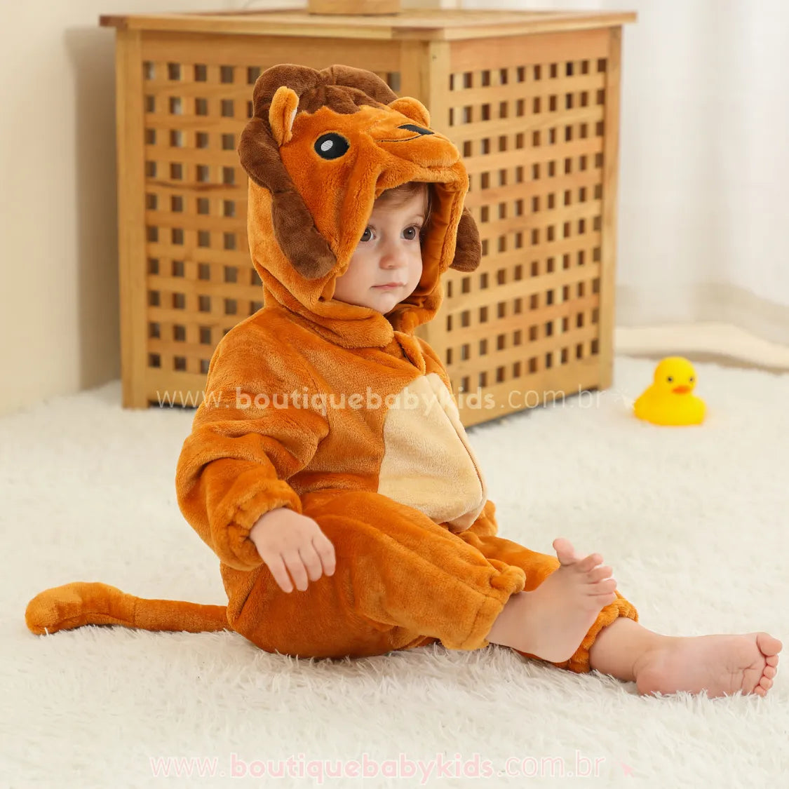 Macacão Bebê Fantasia Bichinho Leãozinho -  Boutique Baby Kids