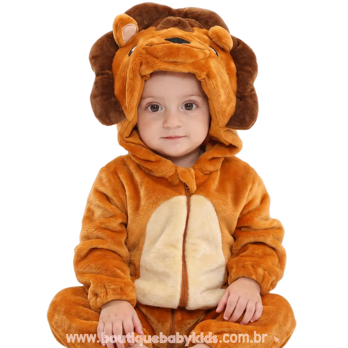 Macacão Bebê Fantasia Bichinho Leãozinho -  Boutique Baby Kids
