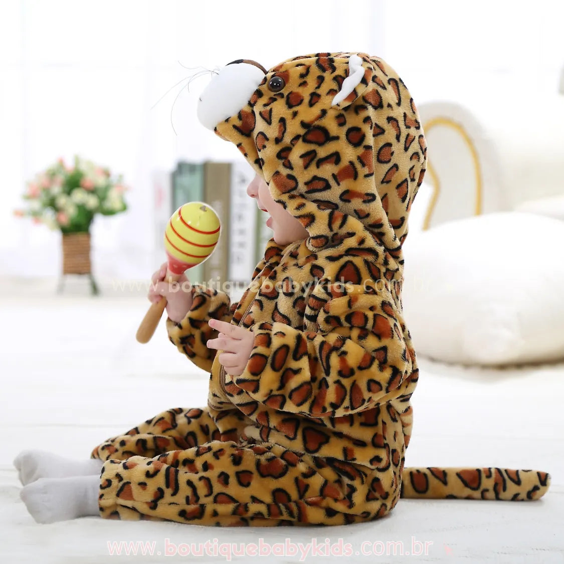 Macacão Bebê Fantasia Bichinho Leopardo - Boutique Baby Kids