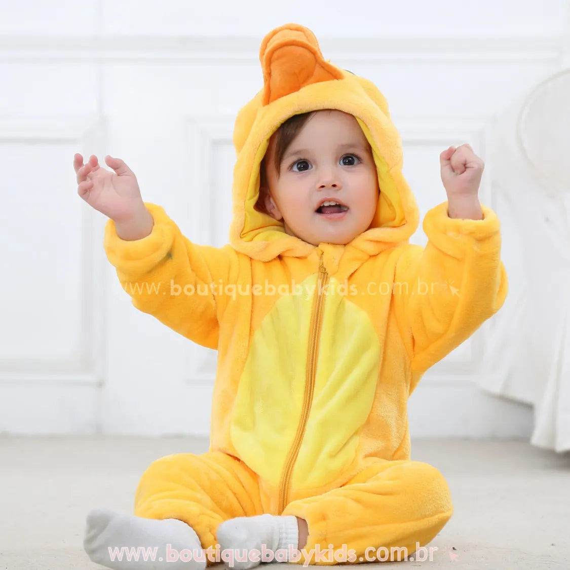 Macacão Bebê Fantasia Bichinho Patinho Amarelo - Boutique Baby Kids