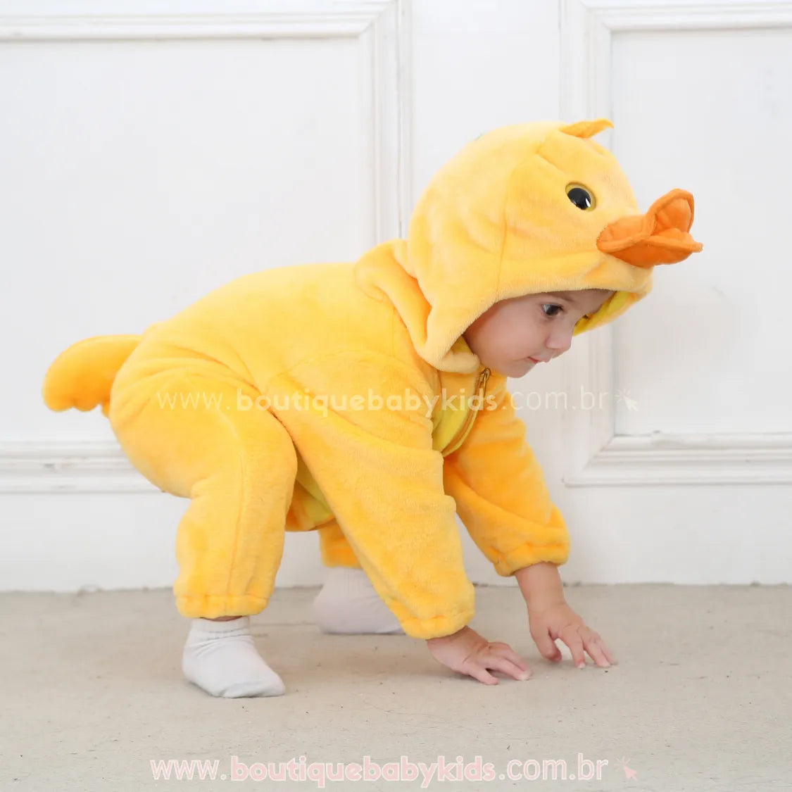 Macacão Bebê Fantasia Bichinho Patinho Amarelo - Boutique Baby Kids