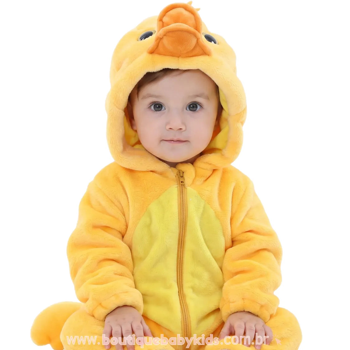 Macacão Bebê Fantasia Bichinho Patinho Amarelo - Boutique Baby Kids