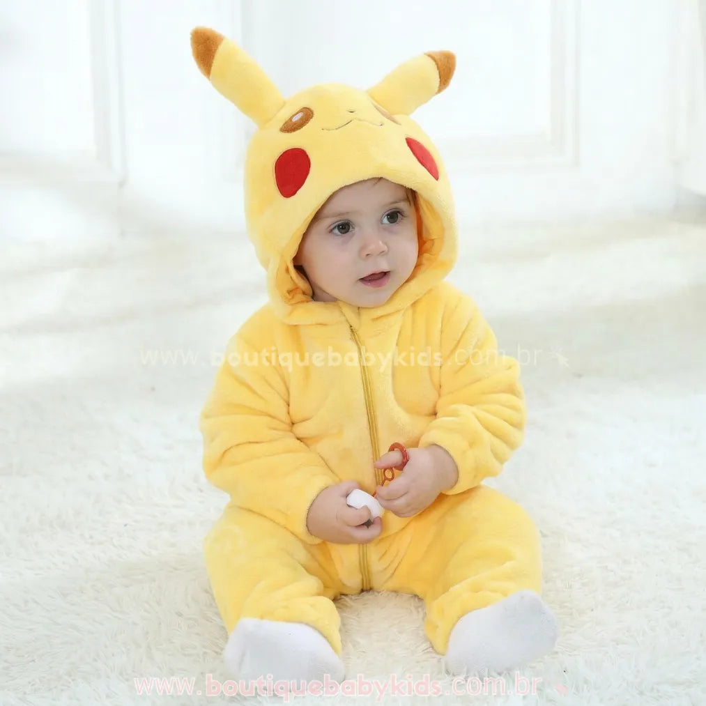 Macacão Bebê Fantasia Pokémon Pikachu - Boutique Baby Kids
