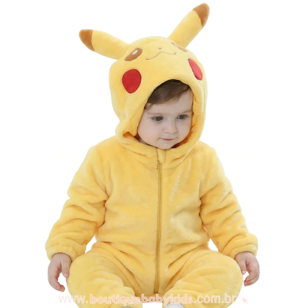 Macacão Bebê Fantasia Pokémon Pikachu - Boutique Baby Kids