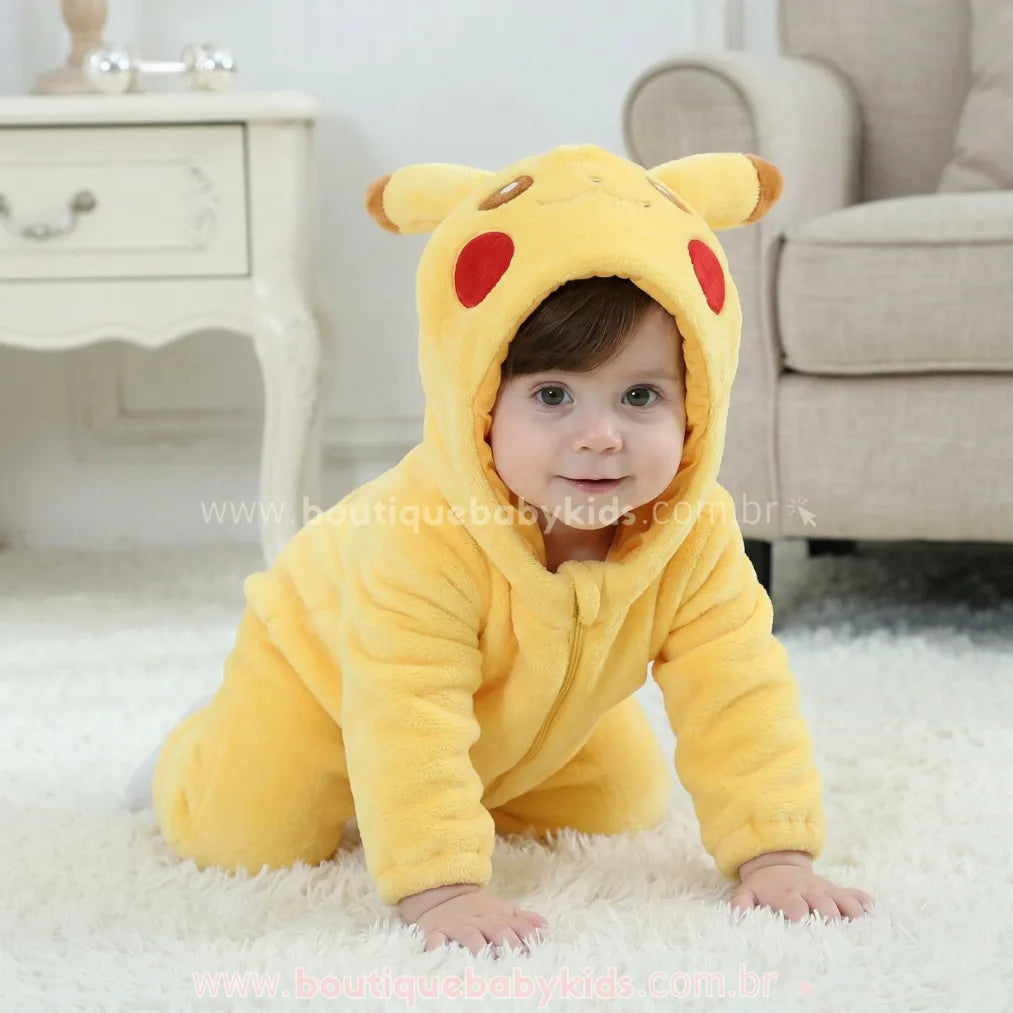 Macacão Bebê Fantasia Pokémon Pikachu - Boutique Baby Kids