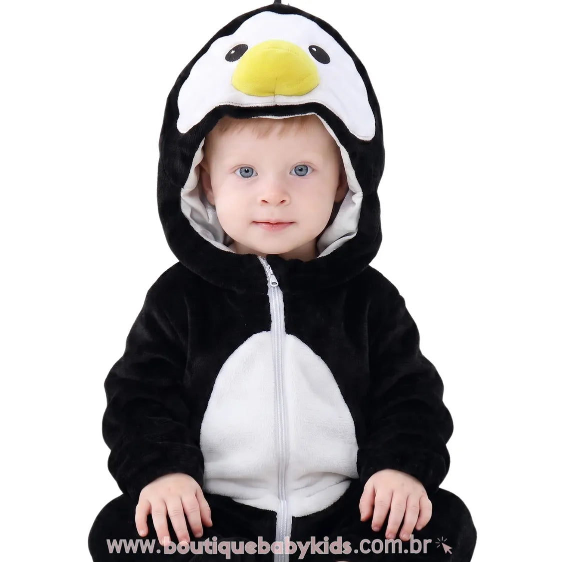 Macacão Bebê Fantasia de Bichinho Pinguim - Boutique Baby Kids