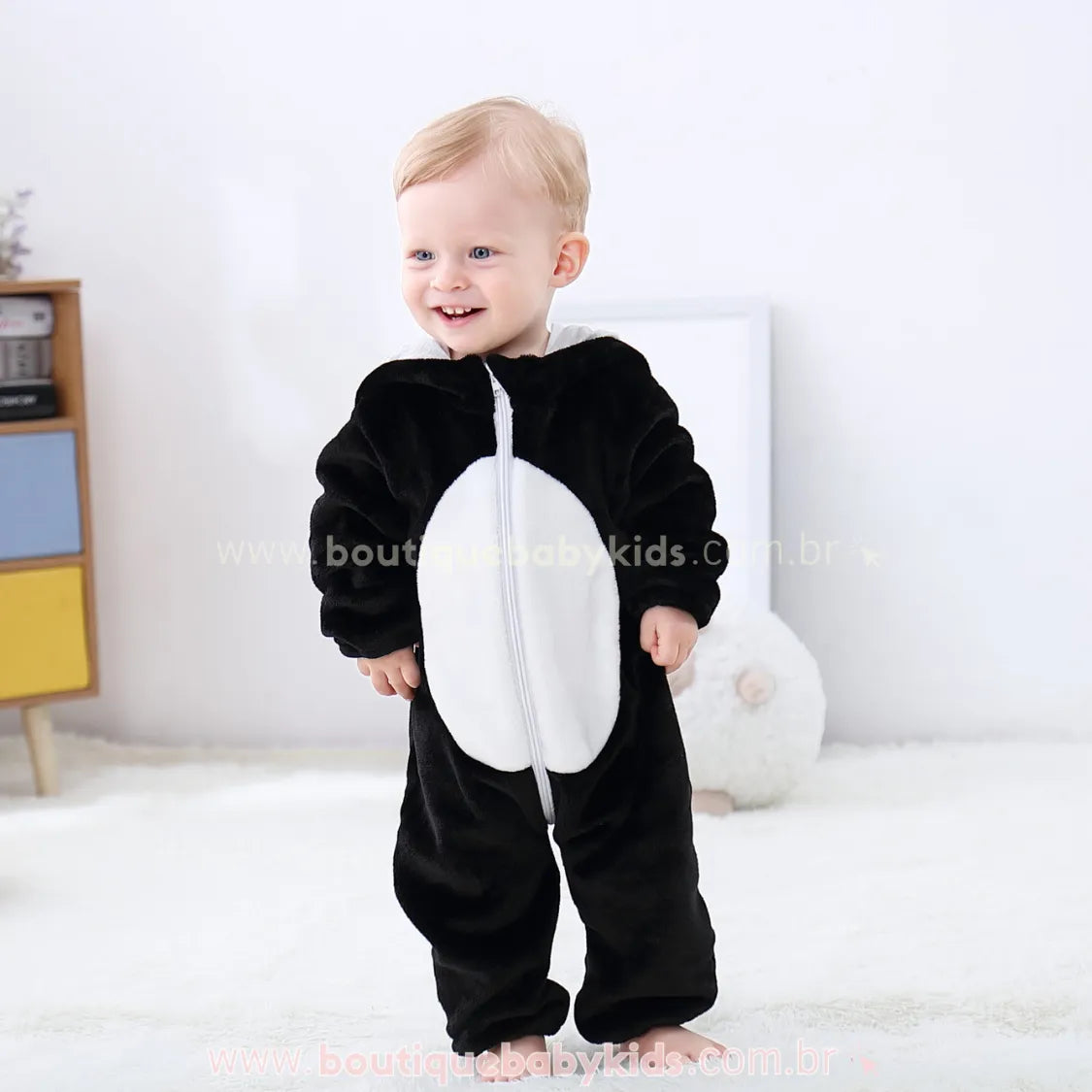 Macacão Bebê Fantasia de Bichinho Pinguim - Boutique Baby Kids