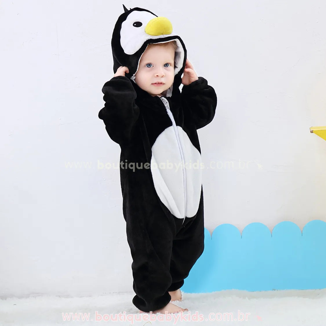 Macacão Bebê Fantasia de Bichinho Pinguim - Boutique Baby Kids
