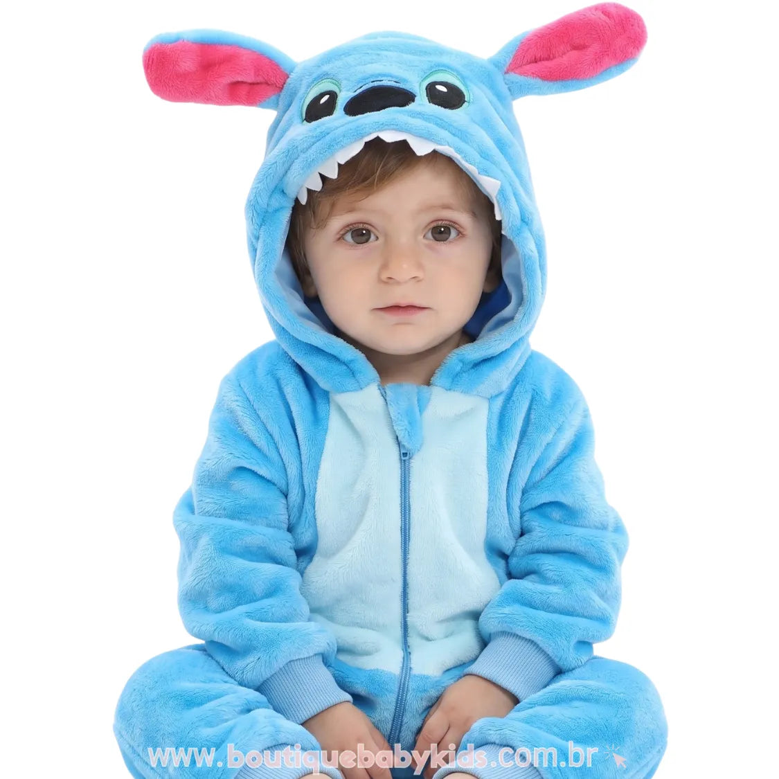 Macacão Bebê Fantasia Bichinho Stitch Azul Original - Boutique Baby Kids