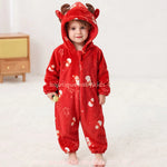 Macacão Bebê Temático Natal dos Sonhos com Capuz Rena Vermelho - Boutique Baby Kids