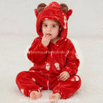 Macacão Bebê Temático Natal dos Sonhos com Capuz Rena Vermelho - Boutique Baby Kids