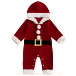 Macacão Bebê de Veludo Papai Noel Clássico de Natal - Boutique Baby Kids