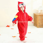 Macacão Bebê Temático Fantasia Arara Vermelha com Capuz - Boutique Baby Kids