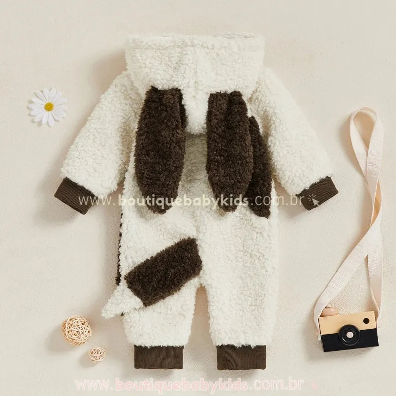 Macacão Bebê Temático Cachorrinho Orelhudo