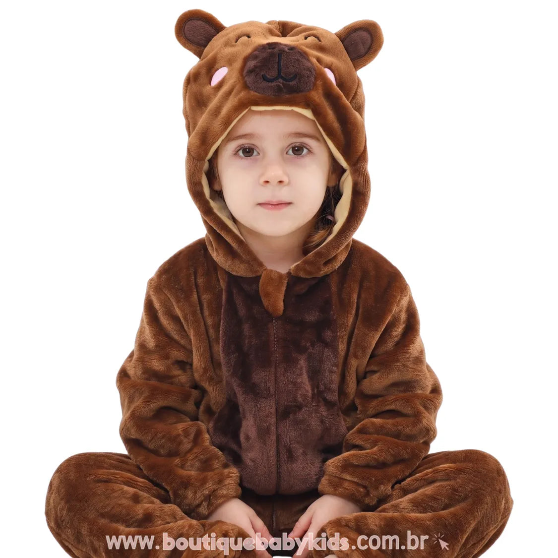 Macacão Bebê Fantasia Capivarinha com Capuz - Boutique Baby Kids