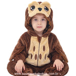 Macacão Bebê Temático Fantasia Corujinha do Bosque Marrom - Boutique Baby Kids