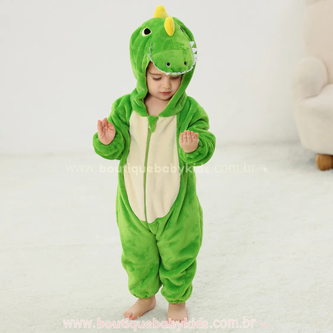 Macacão Bebê Temático Dino Feroz