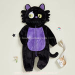 Macacão Bebê Temático Halloween Gatinho Travesso Preto e Roxo - Boutique Baby Kids