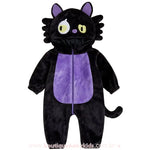 Macacão Bebê Temático Halloween Gatinho Travesso Preto e Roxo - Boutique Baby Kids