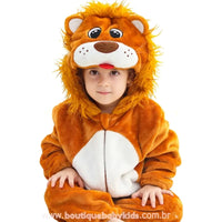 Macacão Bebê Temático Fantasia Leãozinho Real com Capuz Juba 3D - Boutique Baby Kids