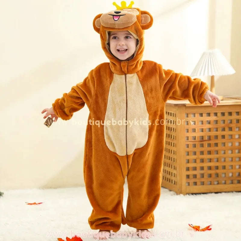 Macacão Bebê Temático Macaquinho Real