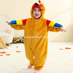 Macacão Bebê Fantasia Bichinho Papagaio Tropical Asas Coloridas com Capuz - Boutique Baby Kids