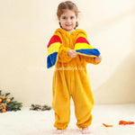 Macacão Bebê Fantasia Bichinho Papagaio Tropical Asas Coloridas com Capuz - Boutique Baby Kids
