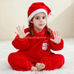 Macacão Bebê Fantasia de Papai Noel com Gorro Vermelho - Boutique Baby Kids