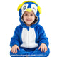 Macacão Bebê Temático Fantasia Bichinho Pinguim Azul com Capuz - Boutique Baby Kids