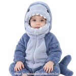 Macacão Bebê Fantasia de Bichinho Tubarão Azul - Boutique Baby Kids 
