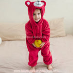 Macacão Bebê de Bichinho Ursinho Aconchego Pelúcia Quentinho com Capuz Vermelho - Boutique Baby Kids 