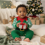 Macacão Bebê Tricot Ajudante do Papai Noel Duende Verde - Boutique Baby Kids 